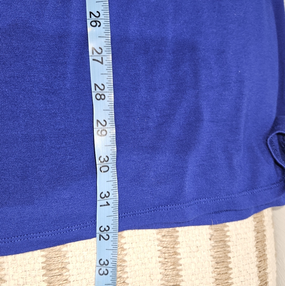 Chico's Tunic Top Classic Women's Size 2 / Large Royal Blue Shirt Tee Rayon - Picture 11 of 15